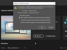 Imagen de Diferencia de perfil incrustado en Photoshop