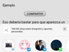 Imagen de Botón de compartir nativo en web